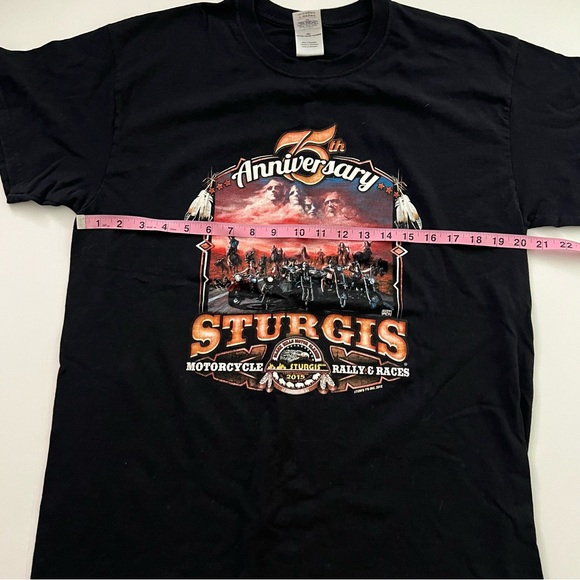 Sturgis Motorcycle T-Shirt Size L 75th Anniversary 2015 Rally - Picture 7 of 9